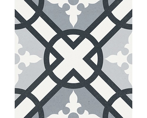 Porseleinen wand- en vloertegel Heritage taco zwart in 76 verschillende designs 16,5 x 16,5 cm