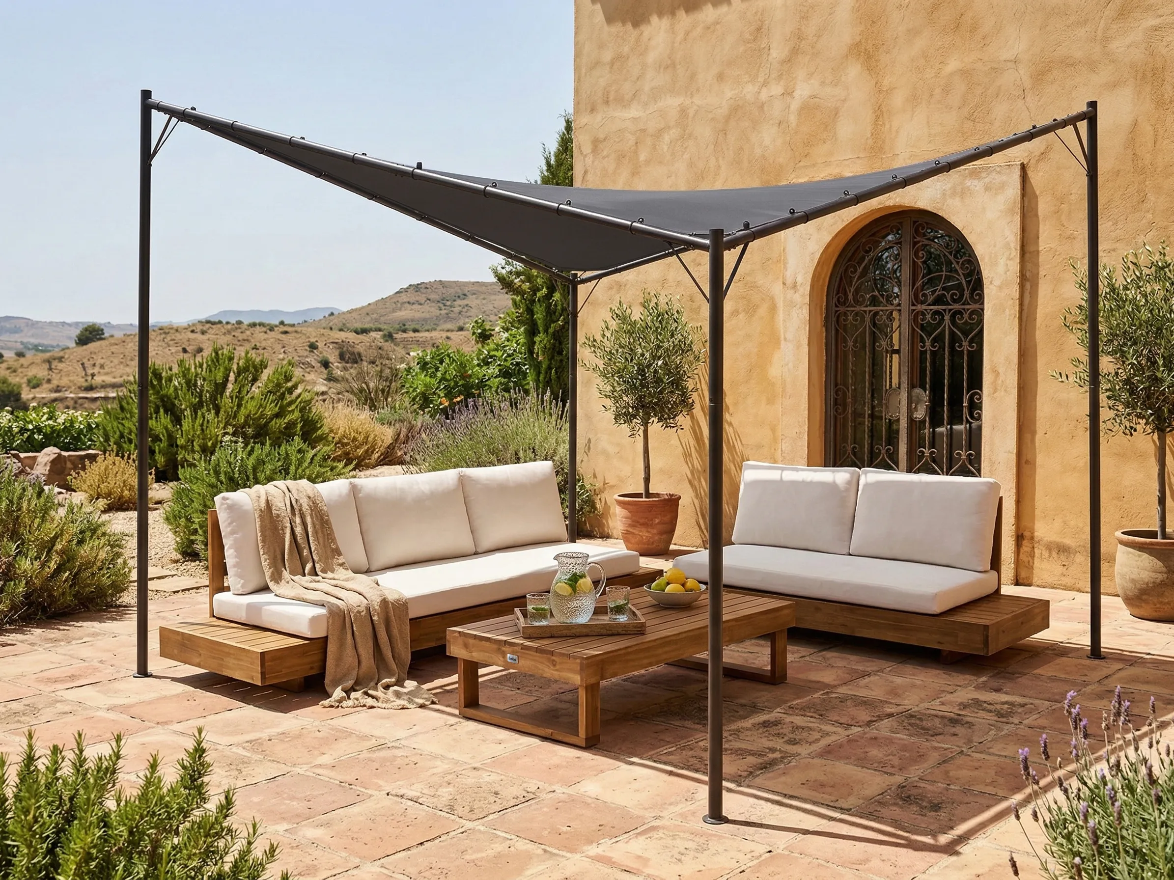 Paviljoen AVENTINE Metaal 300 cm 300 cm Donkergrijs