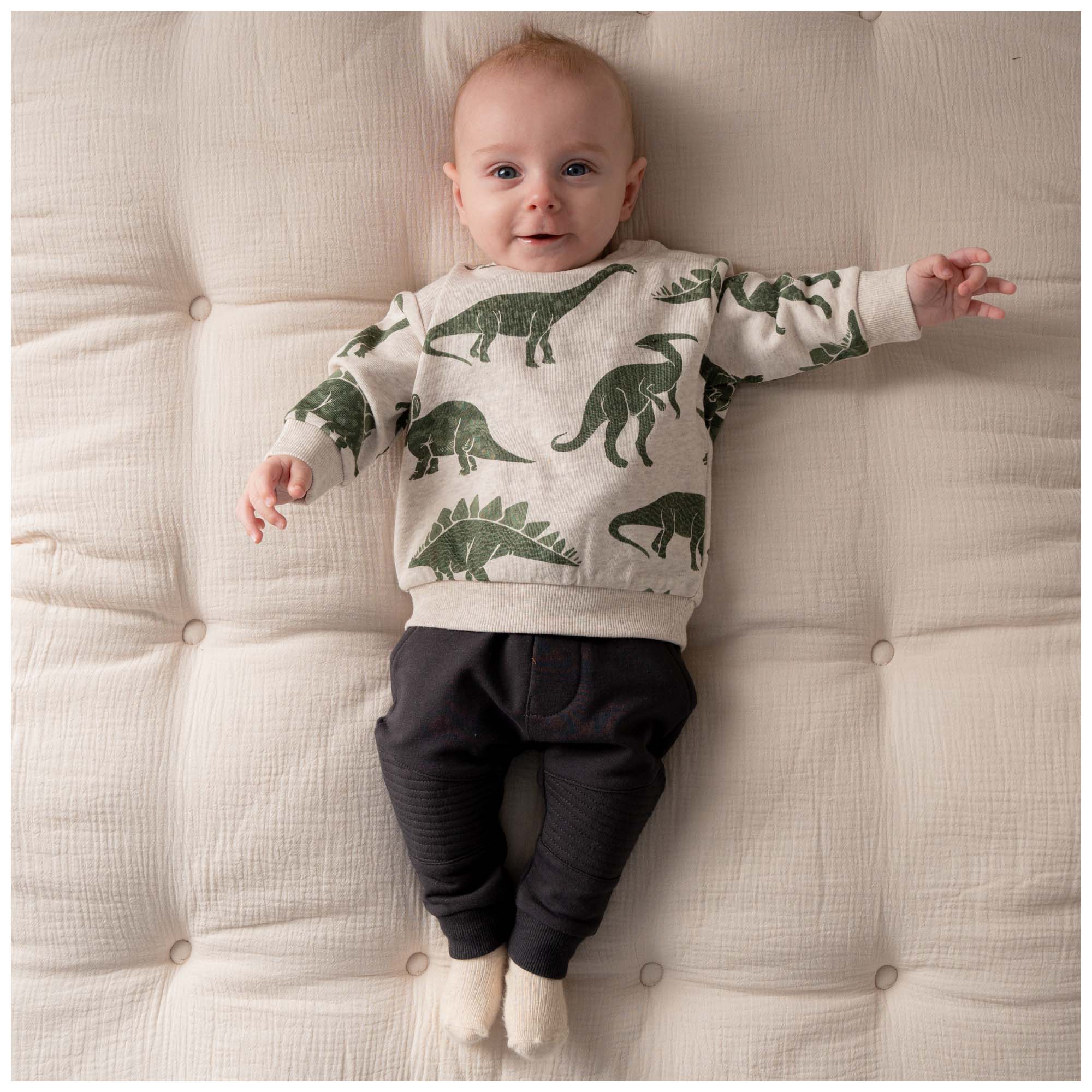 Prénatal baby sweater lange mouwen dierenprint bruin