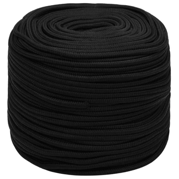 vidaXL Arbeidstau svart 8 mm 25 m polyester