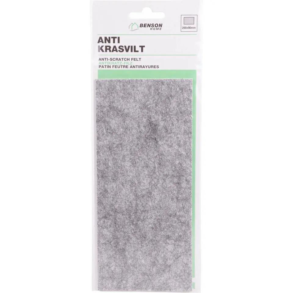 Benson Zelfklevend antikrasvilt - knipbaar - 20 x 9 cm - grijs