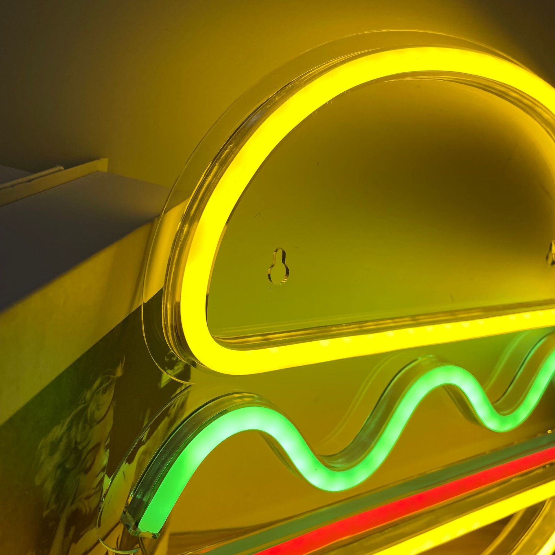 (30x30cm) LED Neon Sign Burger Wand Deko Licht Schild Home / Party Accessoire (USB) - Bunt