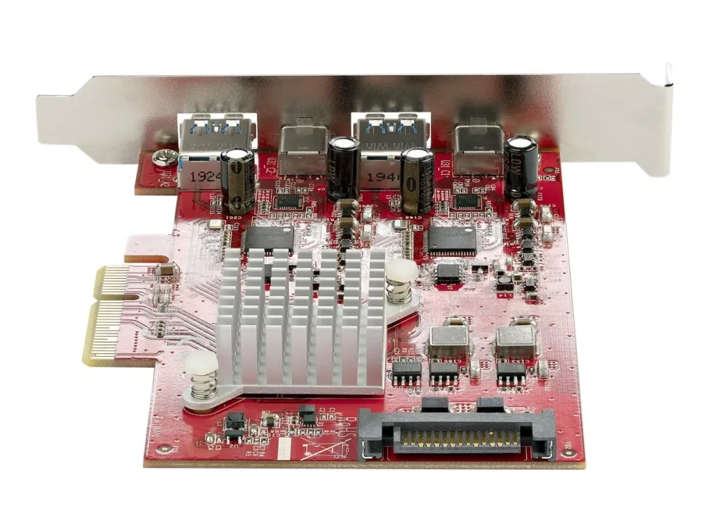 StarTech.com 4-Port USB PCIe Card, 10Gbps USB PCI Express Expansion Card w/ 2 Controllers, 2x USB-C & 2x USB-A ports (USB 3.2/3.1 Gen 2), USB/USB-C PCI-e Card, Full Profile Brackets - USB PCIe Add-On Card (PEXUSB312A2C2V) - USB-adapter - PCIe 3.0 x4