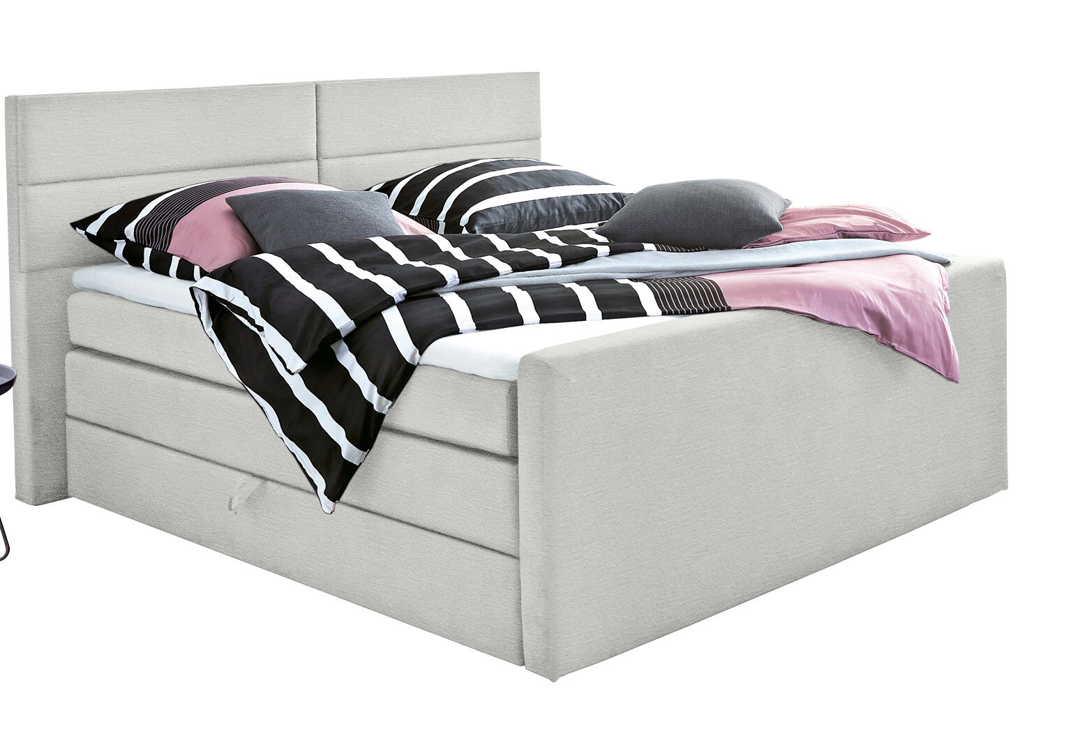 Ole Gunderson Boxspringbett FENTISSIMO SPACE 180 x 200 cm hellgrau