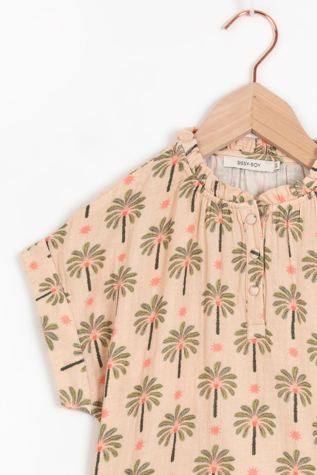 Licht oranje blouse met palmboomprint