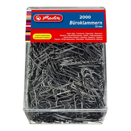 Herlitz Büroklammern 32 mm, verzinkt, 2000 Stück