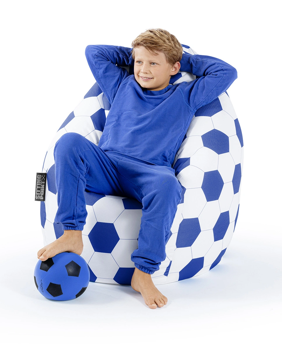 BeanBag FANKURVE XL, 70 x 110 cm (Farbe: blau-weiß)