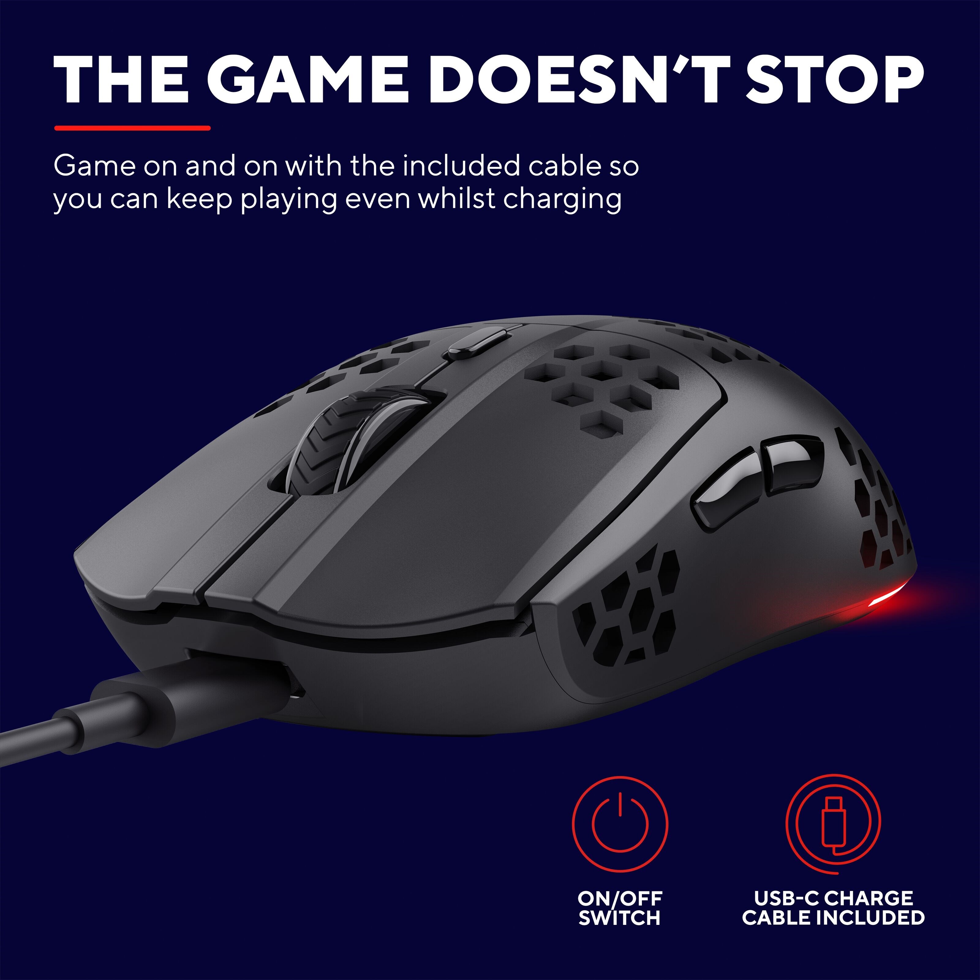 Trust GXT929 Helox Ultra-lightweight Wireless Gaming Mouse Svart