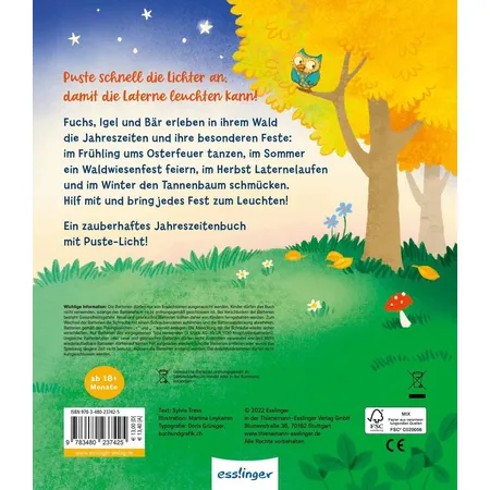 Esslinger Verlag Mein Puste-Licht-Buch: Leuchte, leuchte durch das Jahr