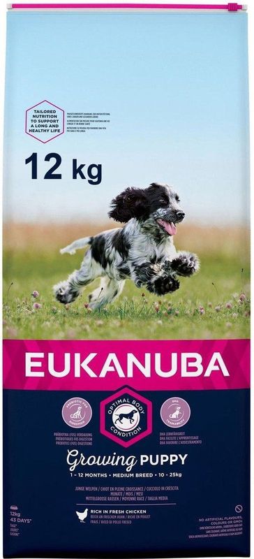 Eukanuba Growing Puppy Medium Breed Kip Hondenvoer 12 kg