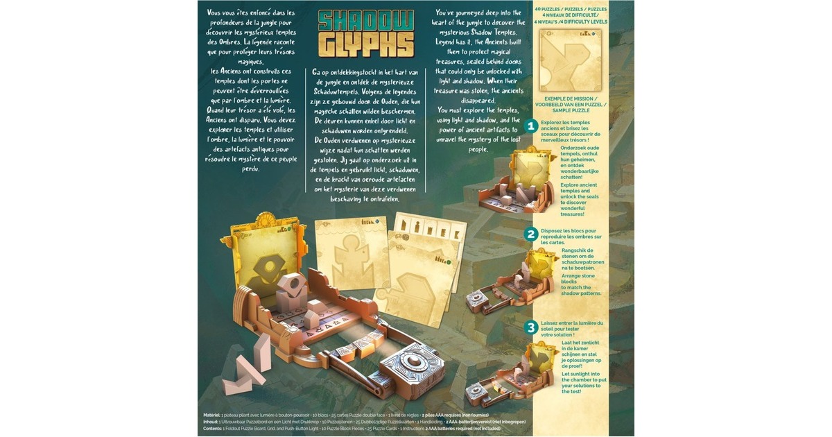 AsmodeeLogiquest: Shadow Glyph Bordspel  (Meertalig, 1 speler, Vanaf 8 jaar)
