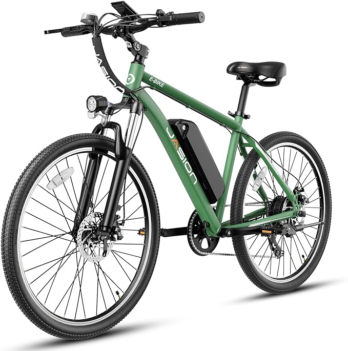 Jasion EB5 Electric Bike for Adults with 360Wh Removable Battery, 40Miles 20MPH Commuting Electric Mountain Bike with 350W Brushless Motor, 7-Speed, 26