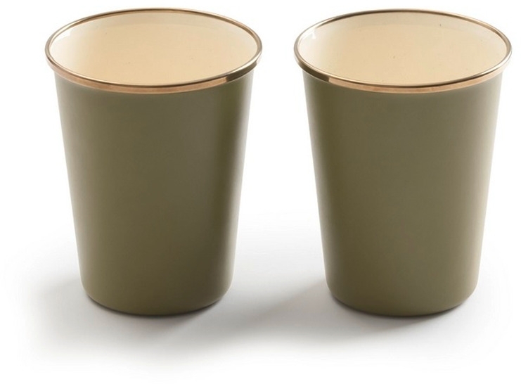 Barebones Enamel  emailliertes Becher Set 2 teilig olive