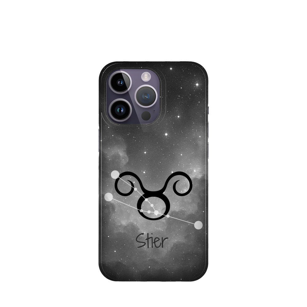 iPhone 14 Pro Kunststoff Hülle Stier 4 - Grau