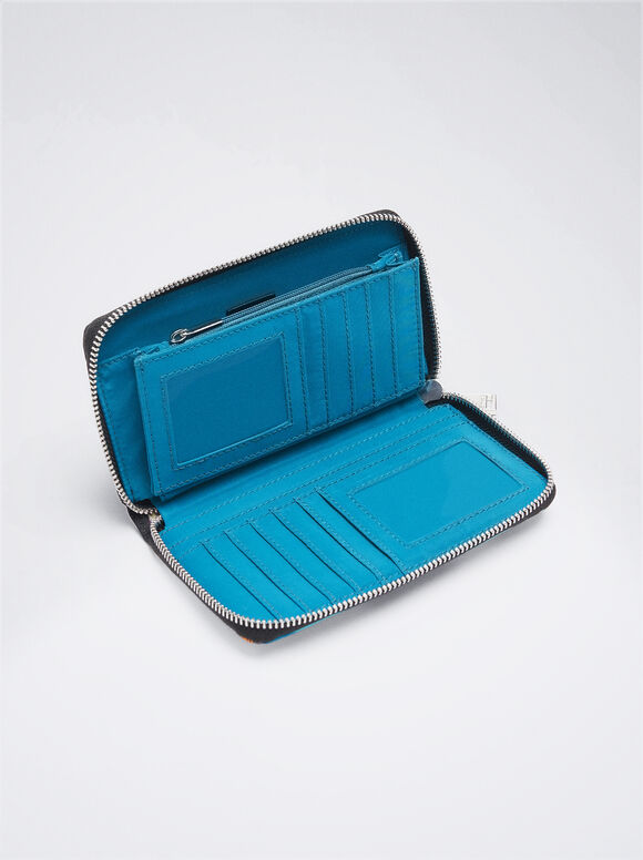 Carteira de nylon estampada - Azul