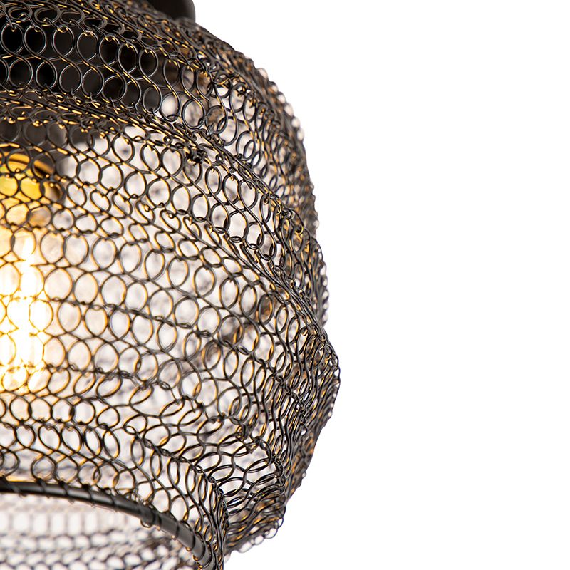 Oosterse plafondlamp zwart - Nidum Bene