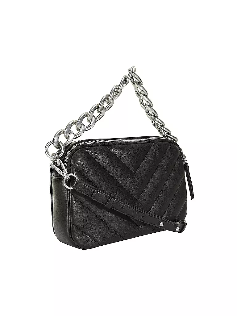 LES VISIONNAIRES Ledertasche - Umhängetasche EMILY QUILTING schwarz