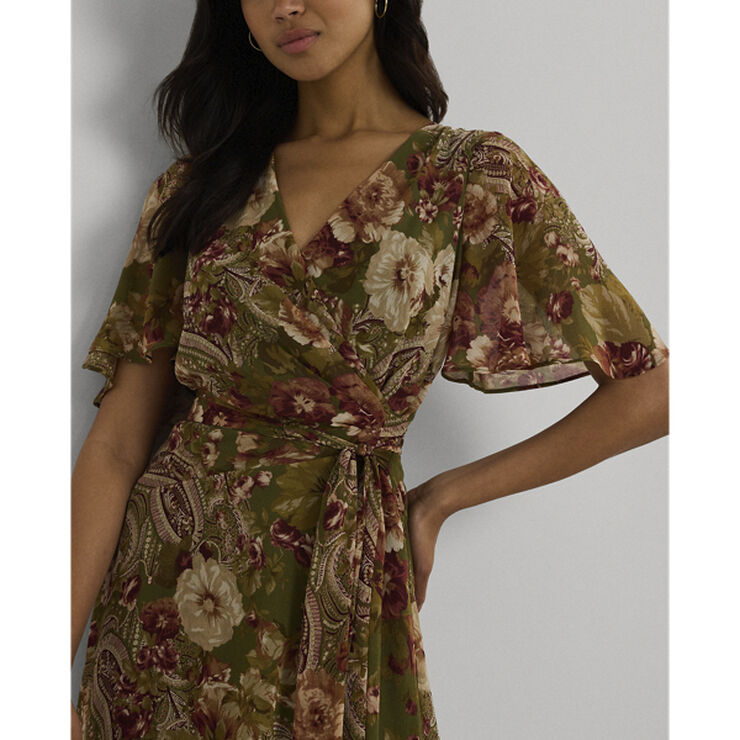 Lauren Ralph Lauren POLY CRINKLE GGT 58-DRESS Olive multi