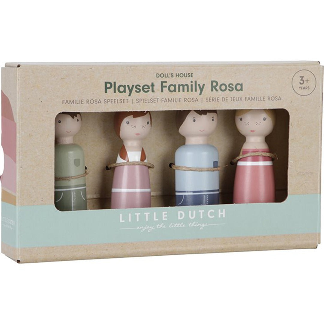 Little dutch poppenhuispoppen familie rosa - 4st