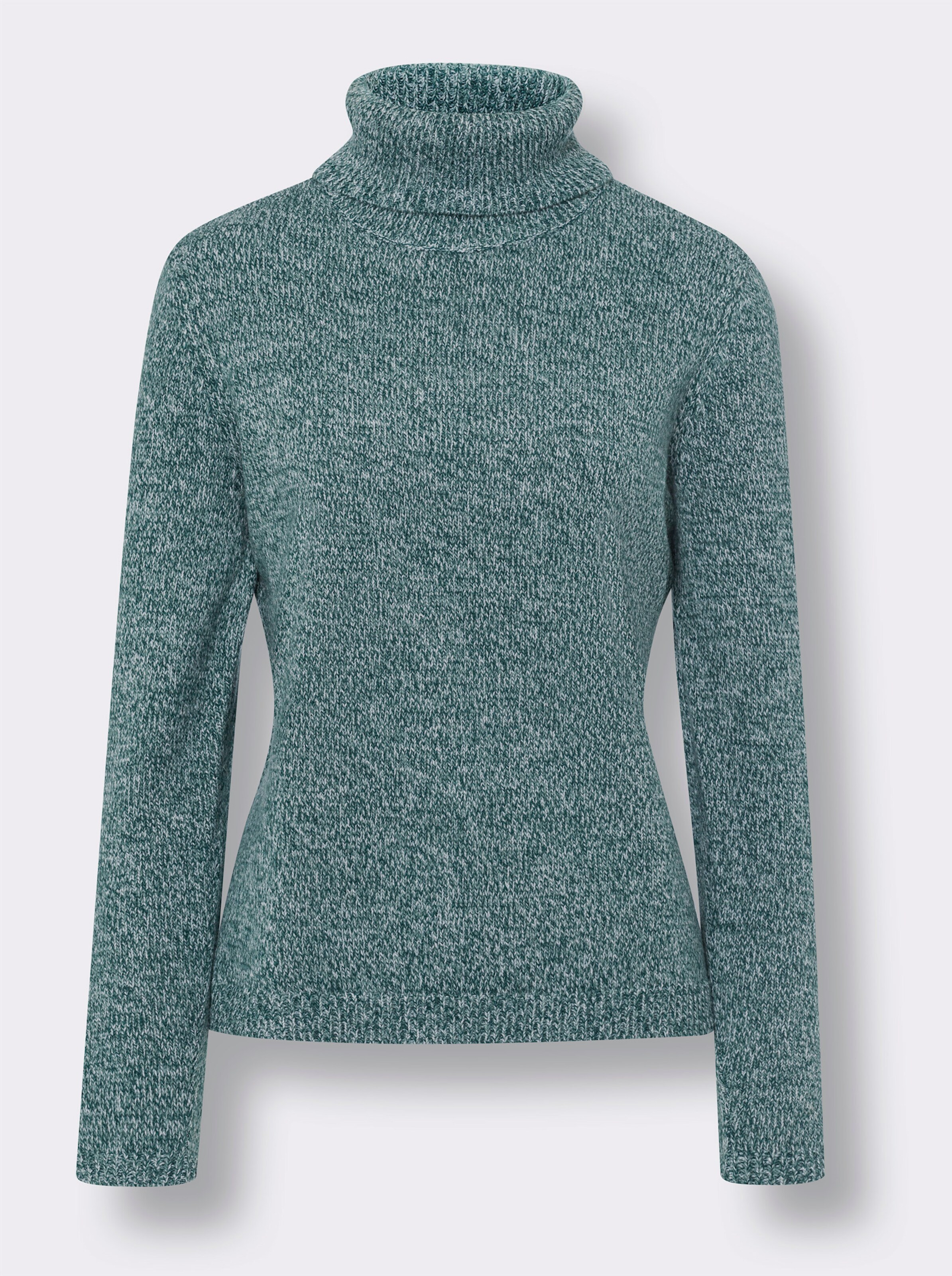 Rollkragenpullover in Melange-Optik