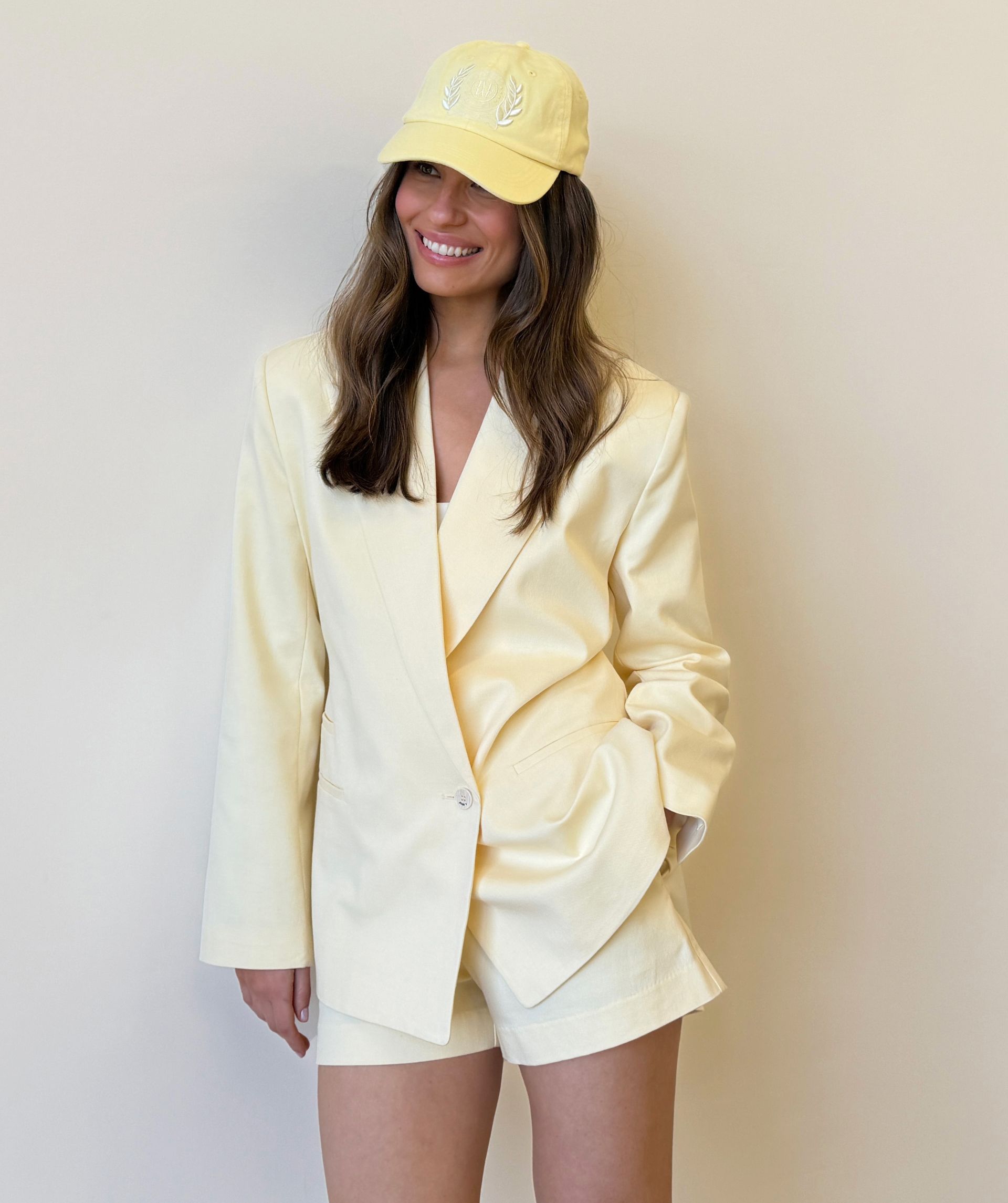 JV-BENSON oversized blazer - butter yellow