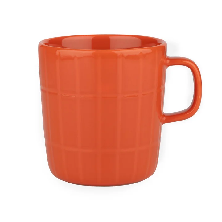 Marimekko - Oiva Tiiliskivi Becher mit Henkel, 400 ml, orange