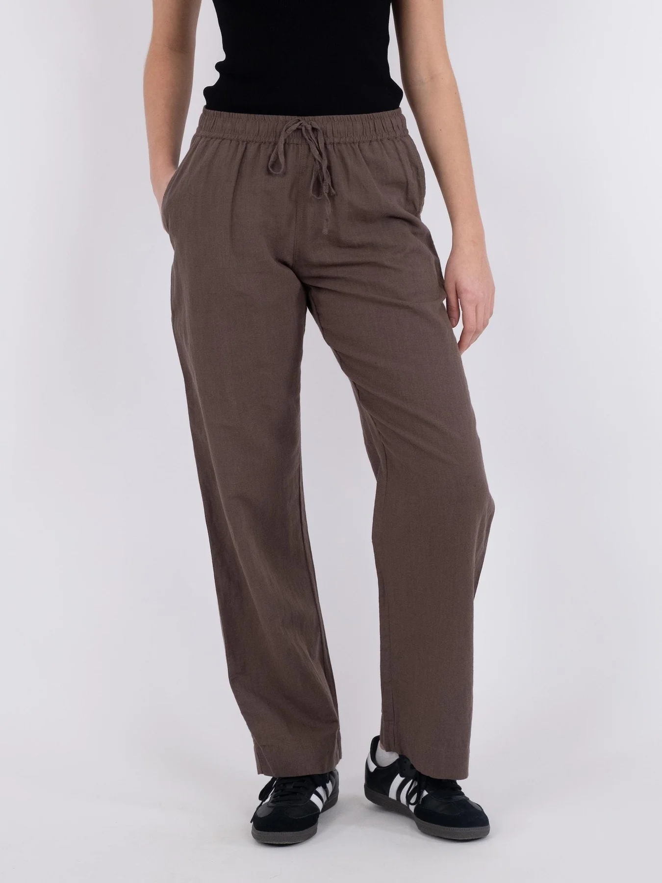 Neo Noir Sonar Linen Pants brown