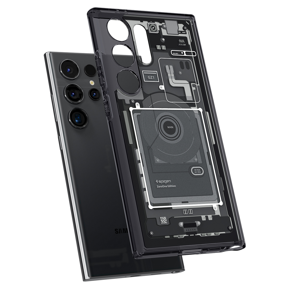 Samsung Galaxy S24 Ultra Zero One Ultra Hybrid Case Hülle (ACS07293) - Schwarz / Transparent