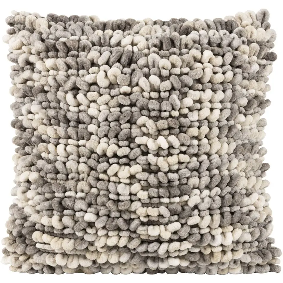 Sierkussen Iep - grijs/zand - 45x45 cm