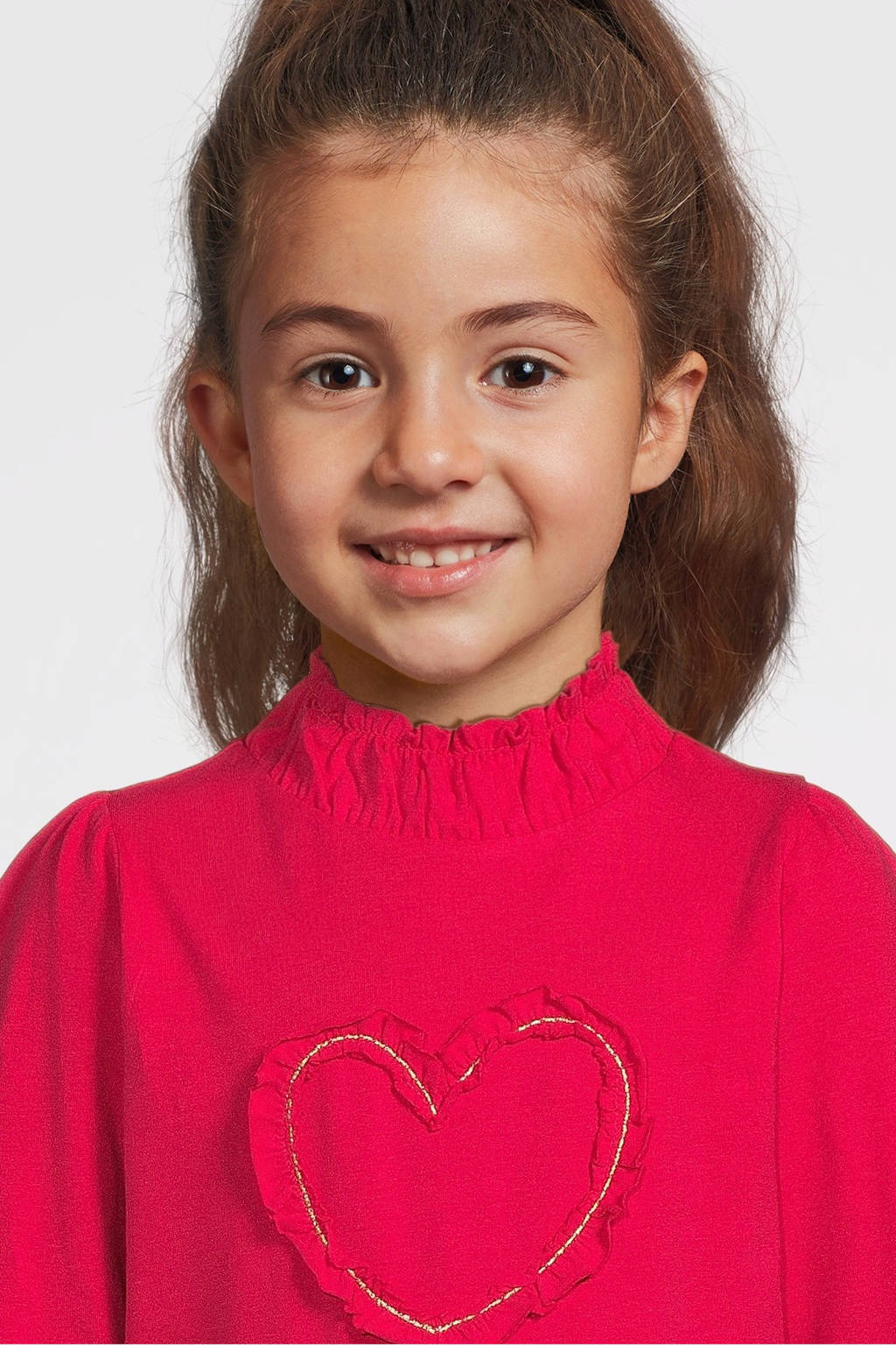 Moodstreet top Liv met printopdruk felroze