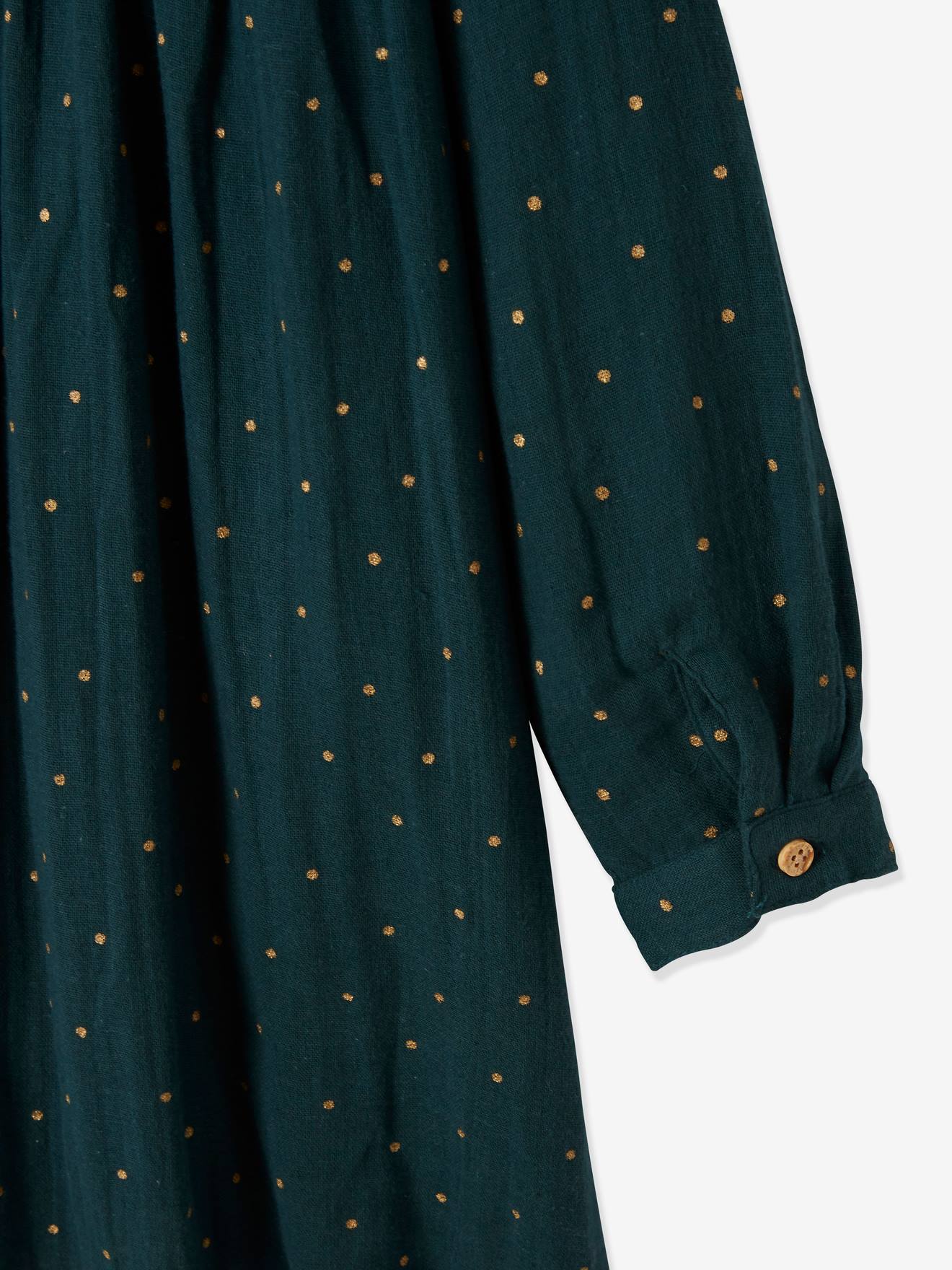 Vestido marrom médio estampado para meninas