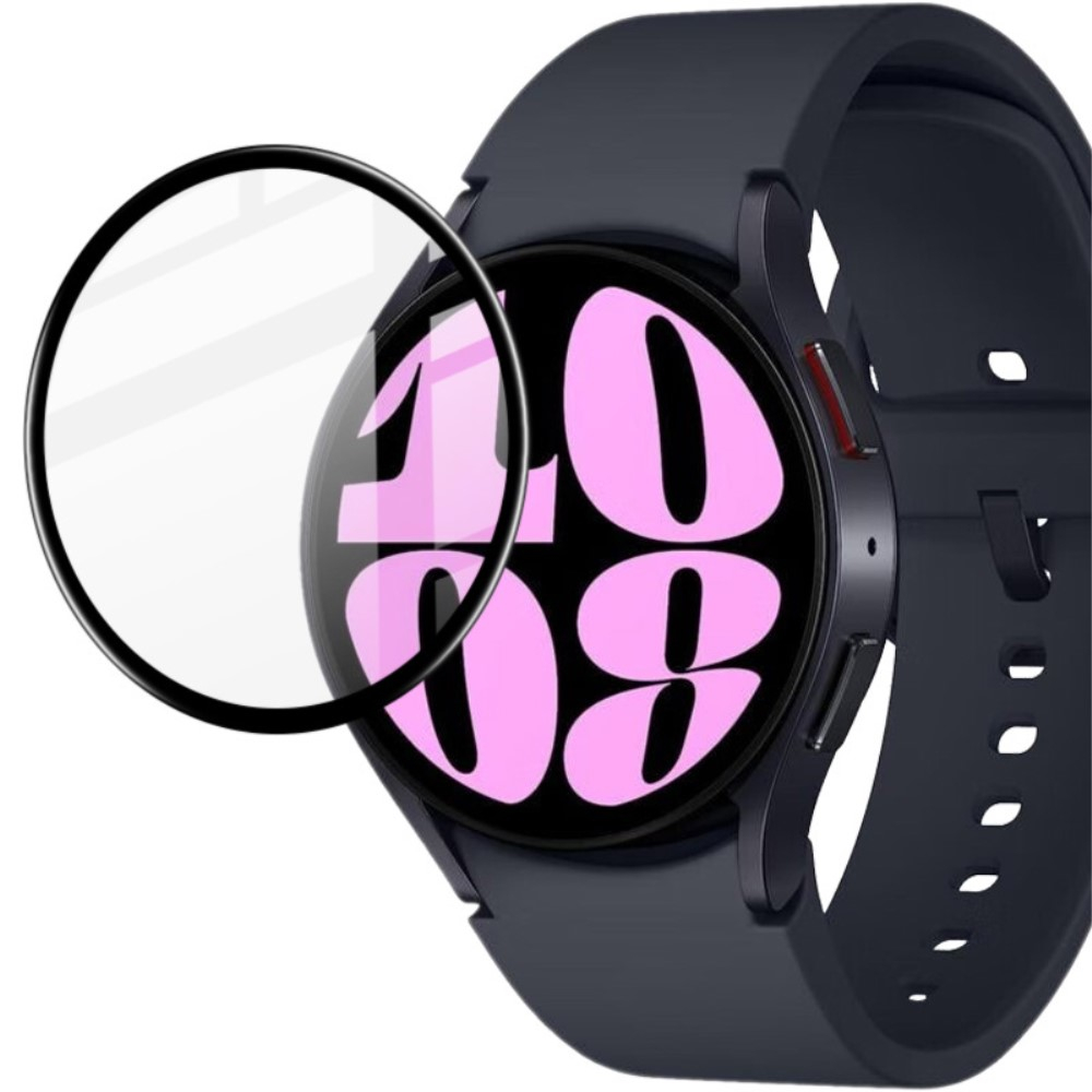 Samsung Galaxy Watch 7 / 6 (44mm) Vollbild Display Schutzfolie mit Rahmen - Schwarz