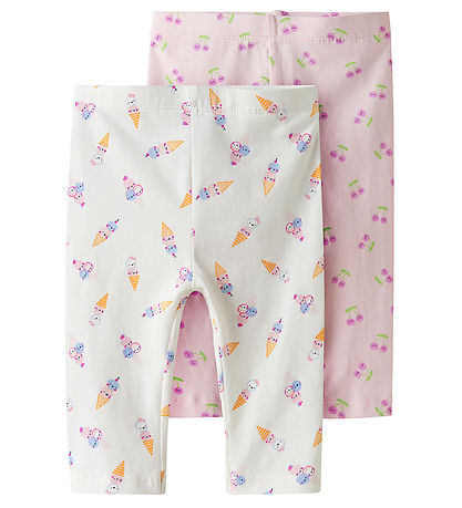 Name It Leggings - NmfVivian - 2er-Pack - Ballerina AOP/Hellweiß