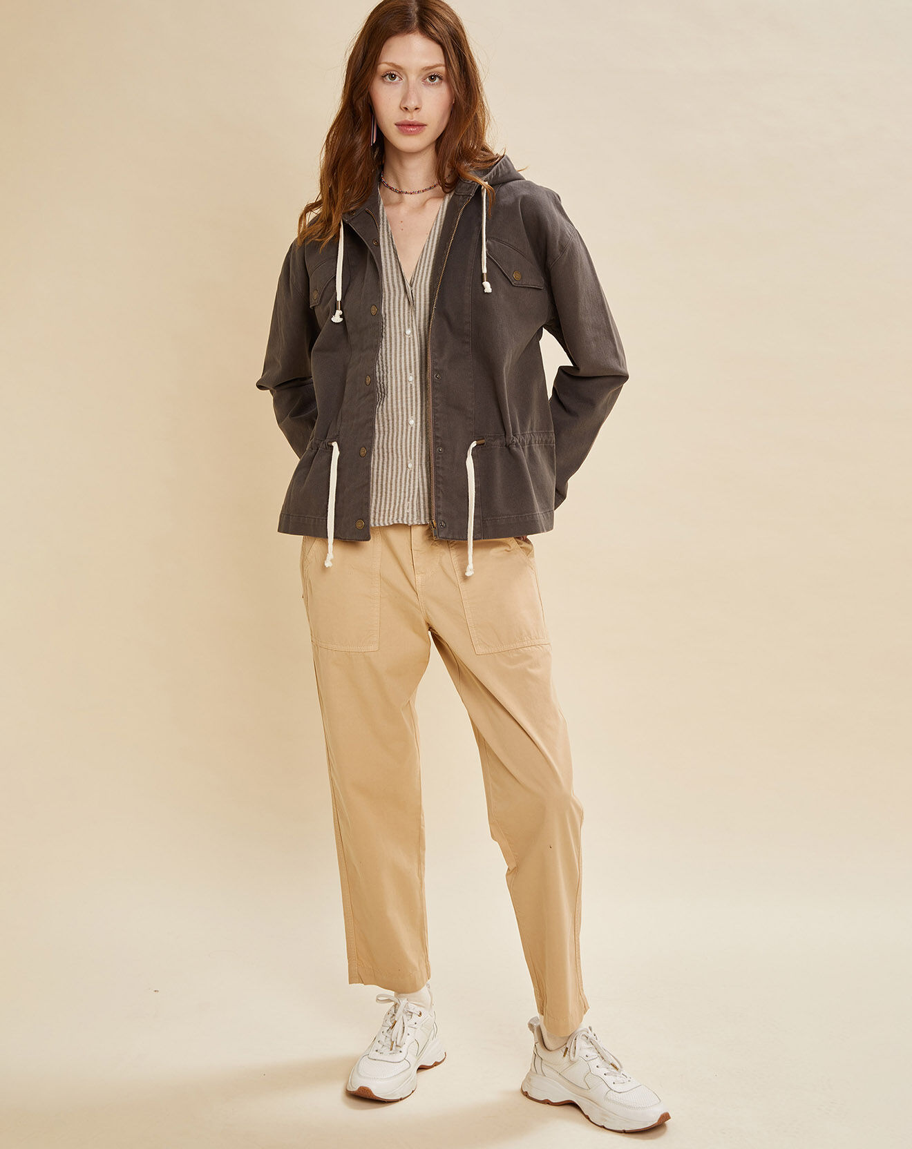 Chloé Stora Veste à capuche Brava charbon