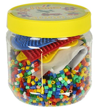 Hama Midi -Perler m. Bügelperlensteckplatten - 4000 st. - Bunt