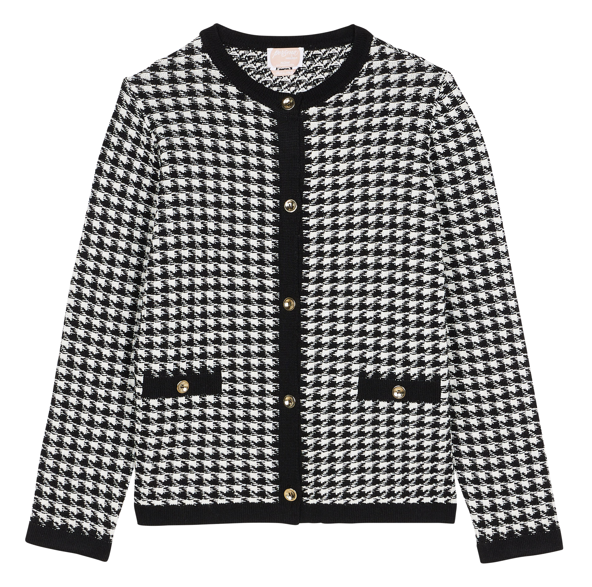 MUSA - Gilet col rond jacquard en coton mélangé| Noir