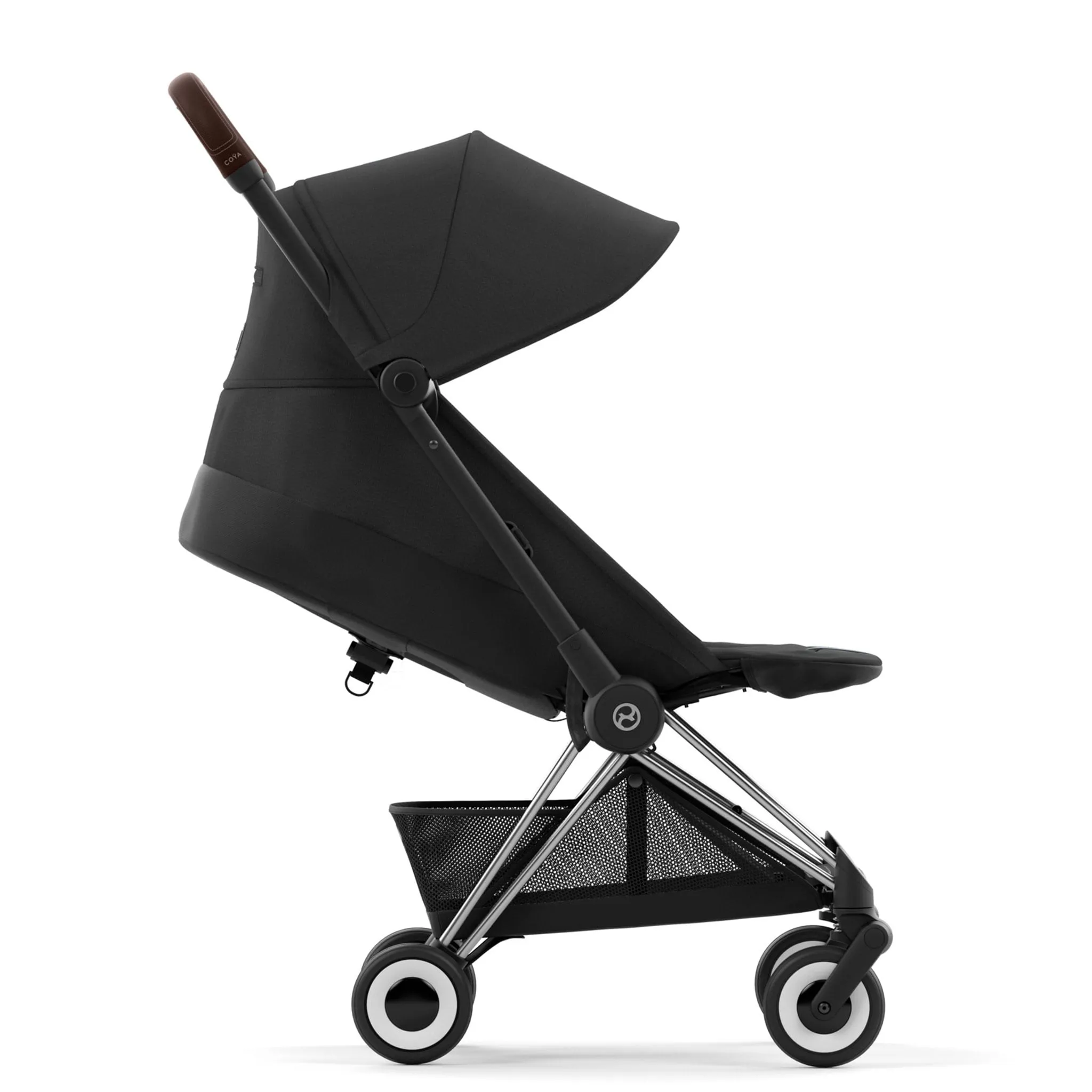 Cybex Poussette Coya - Cadre chromé avec siège noir sépia