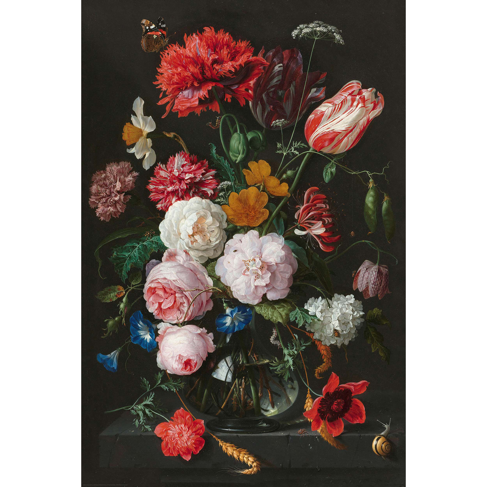 Deco Panel JAN DAVIDSZ DE HEEM STILL LIFE FLOWERS - 60x90 cm