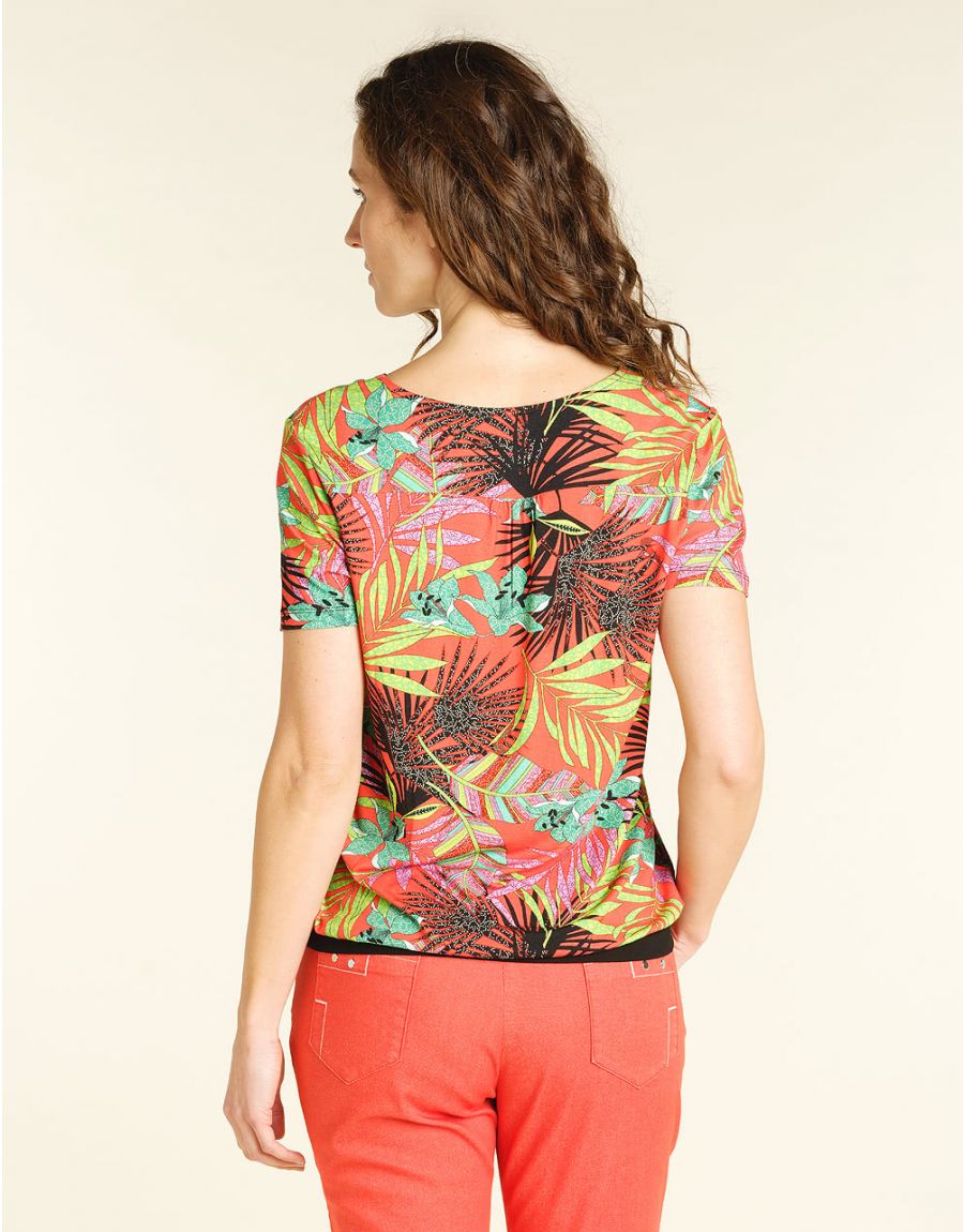 Top maille légère rouge