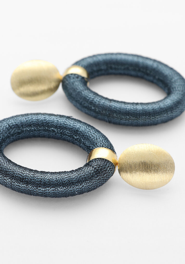 goudkleurig lott. gioielli oorbellen oval with bead threated l