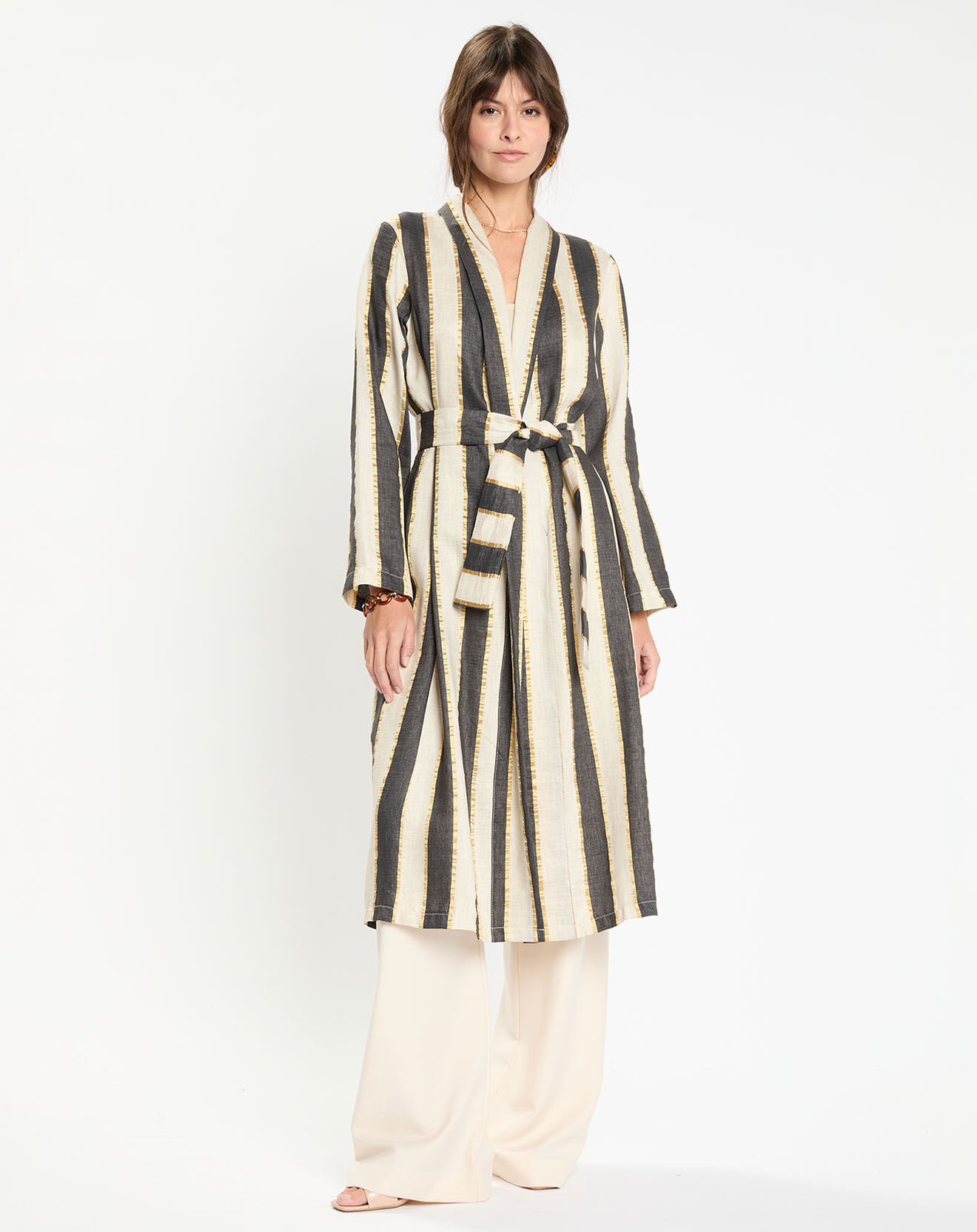 Lauren Vidal Veste en Lin mélangé Ness beige/noir/doré
