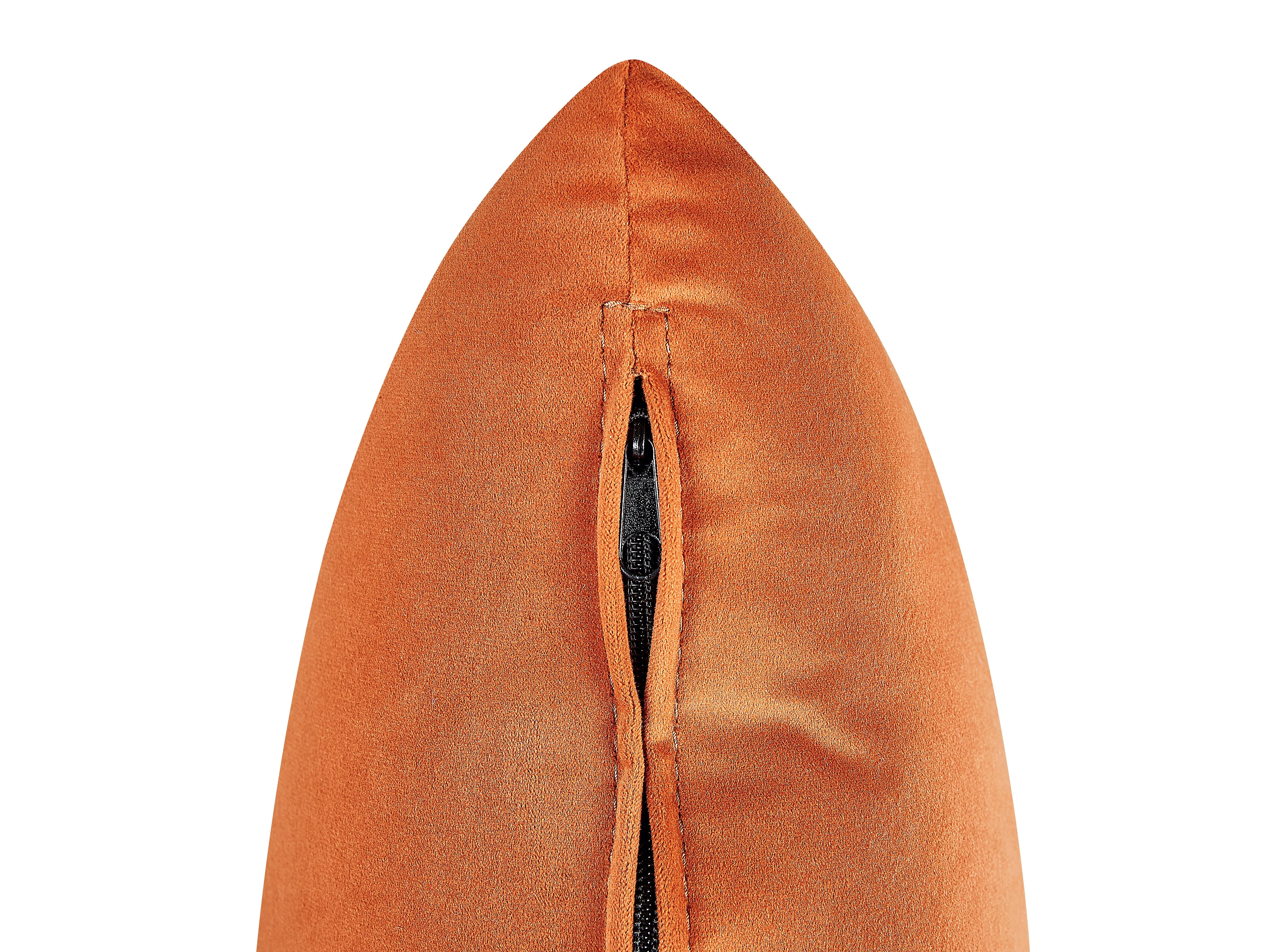 Rechtszijdige chaise longue LE CRAU Fluweel Oranje