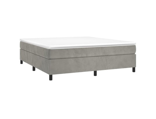 VIDAXL - Sommier 180 x 200 Sommier à ressorts de lit gris clair 180x200 cm velours