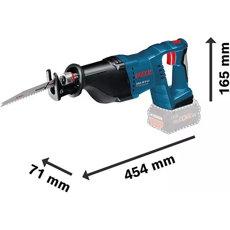 Scie sabre sans fil Bosch Professional GSA 18V-LI + 2 batteries + Chargeur