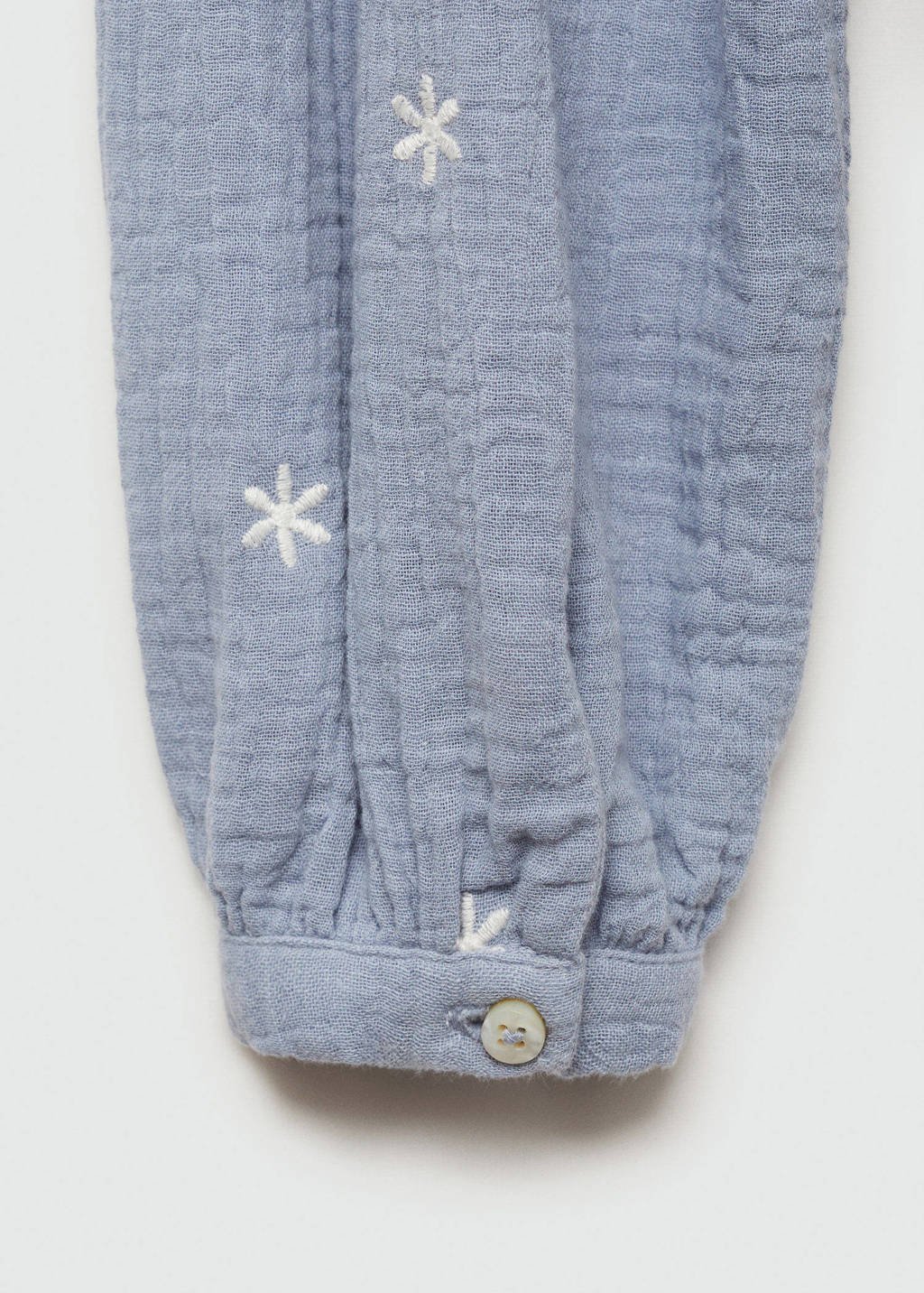 Mango Kids top met borduursels lichtblauw