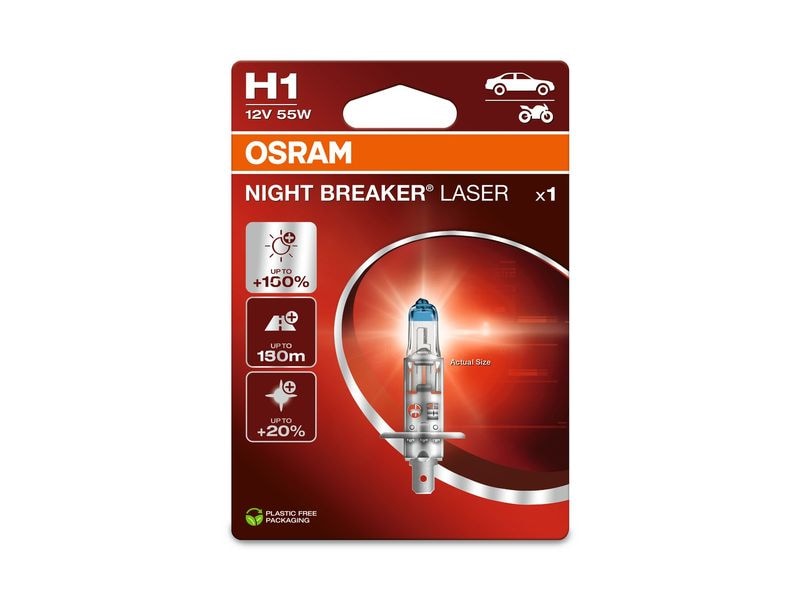 OSRAM H1 Night Breaker Laser PKW Leuchte (H1) für PKW