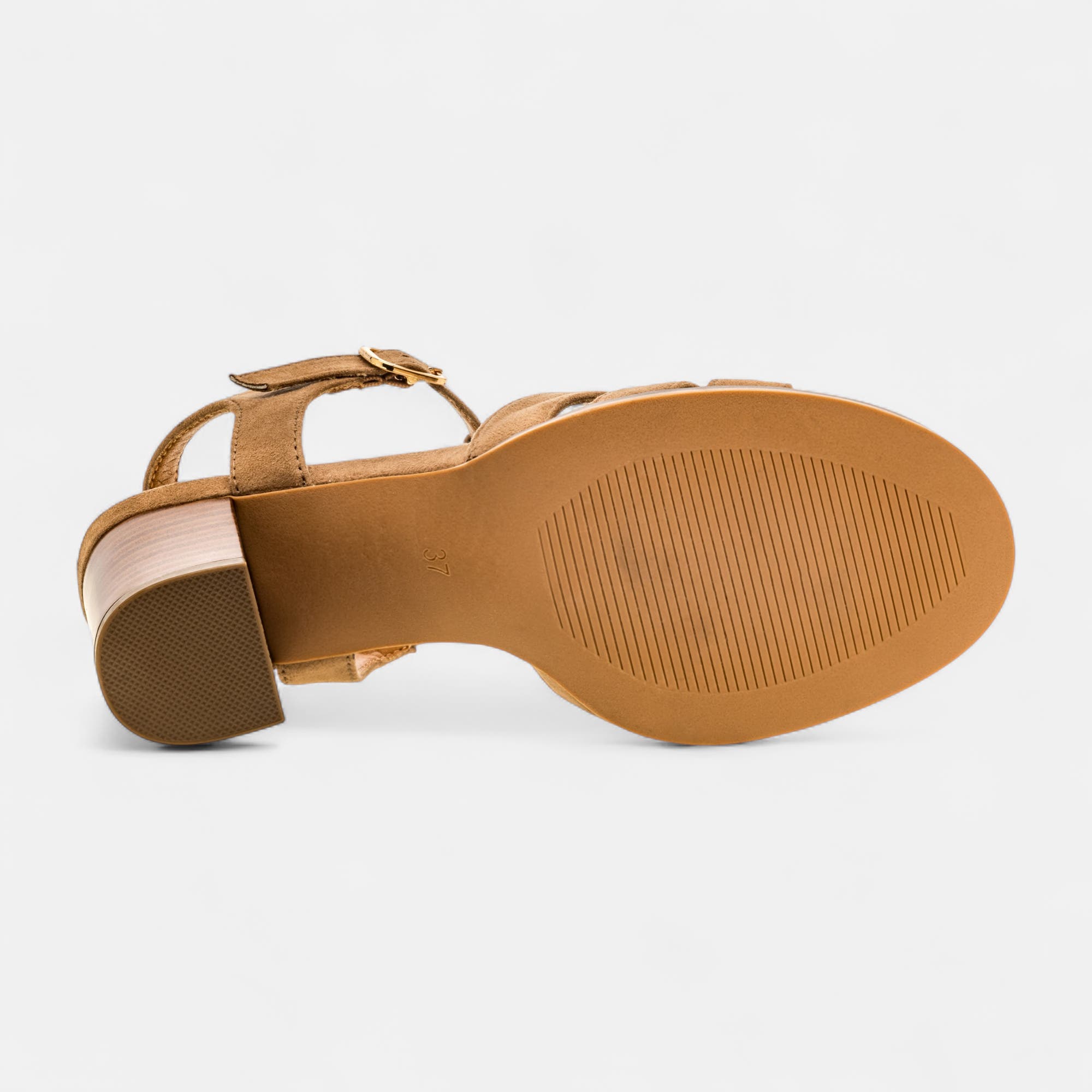 Nu-pieds à talon compensé Femme beige