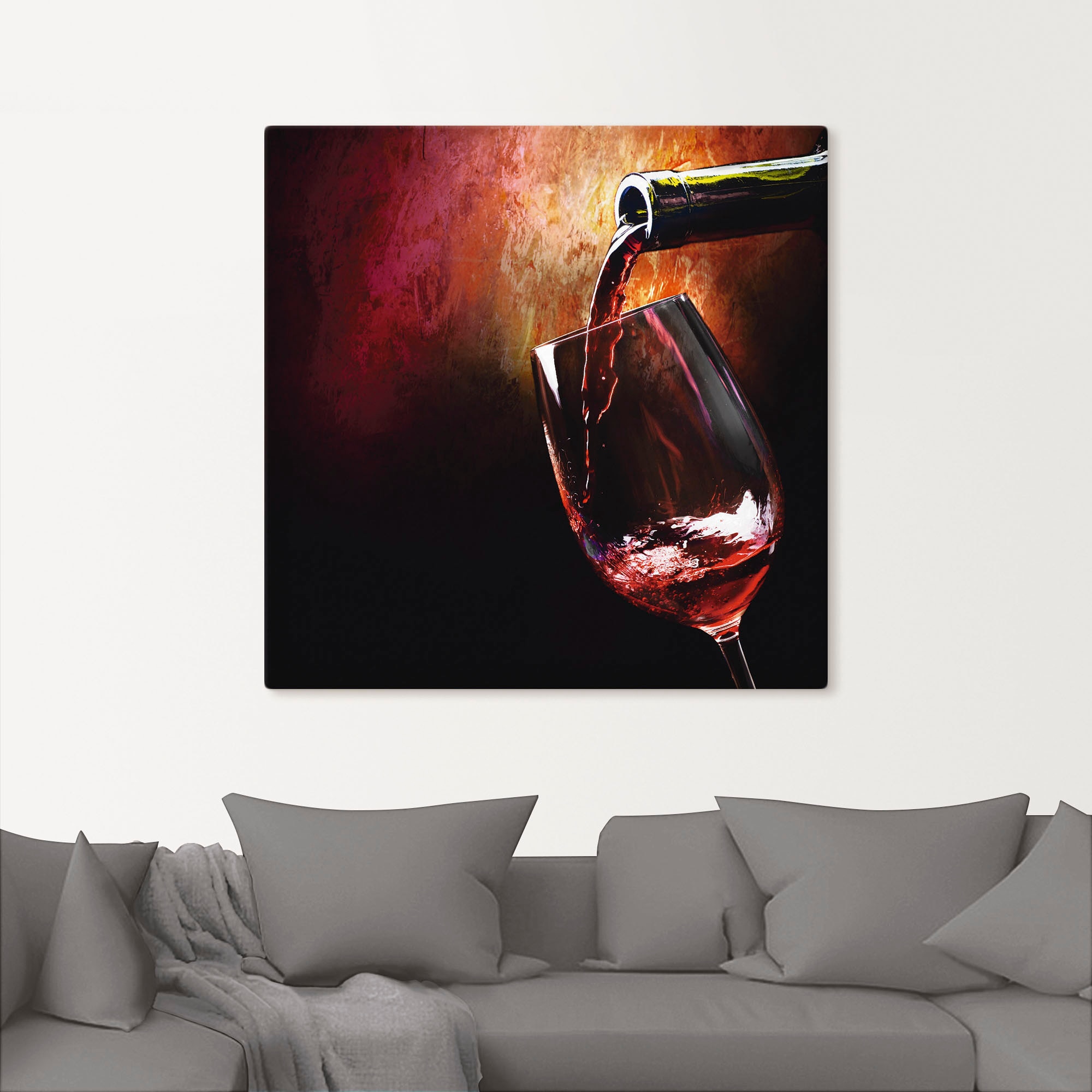 Artland Leinwandbild »Wein - Rotwein« Getränke 1 Stk. tlg. als Alubild, Outdoorbild, Leinwandbild, Poster, Wandaufkleber