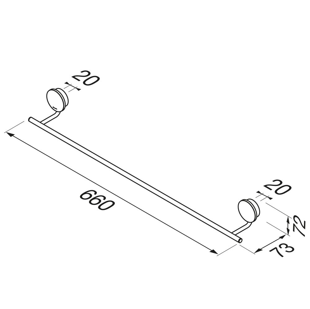 Geesa Opal handdoekrek 60cm RVS geborsteld