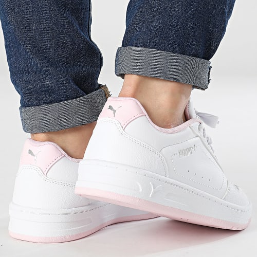 Baskets Femme Court Classy 395021 Puma White Pink Puma Silver